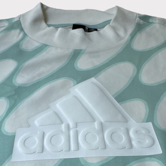 Adidas X Marimekko Future Icons 3- stripes Tee, Size S, Cloud White/ Green - Picture 7 of 13